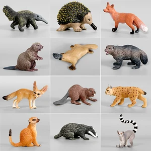 Realistic Forest Wild Animals Anteater Fox Platypus Meerkat Action Figure Model Figurines Collection Toy For Kids