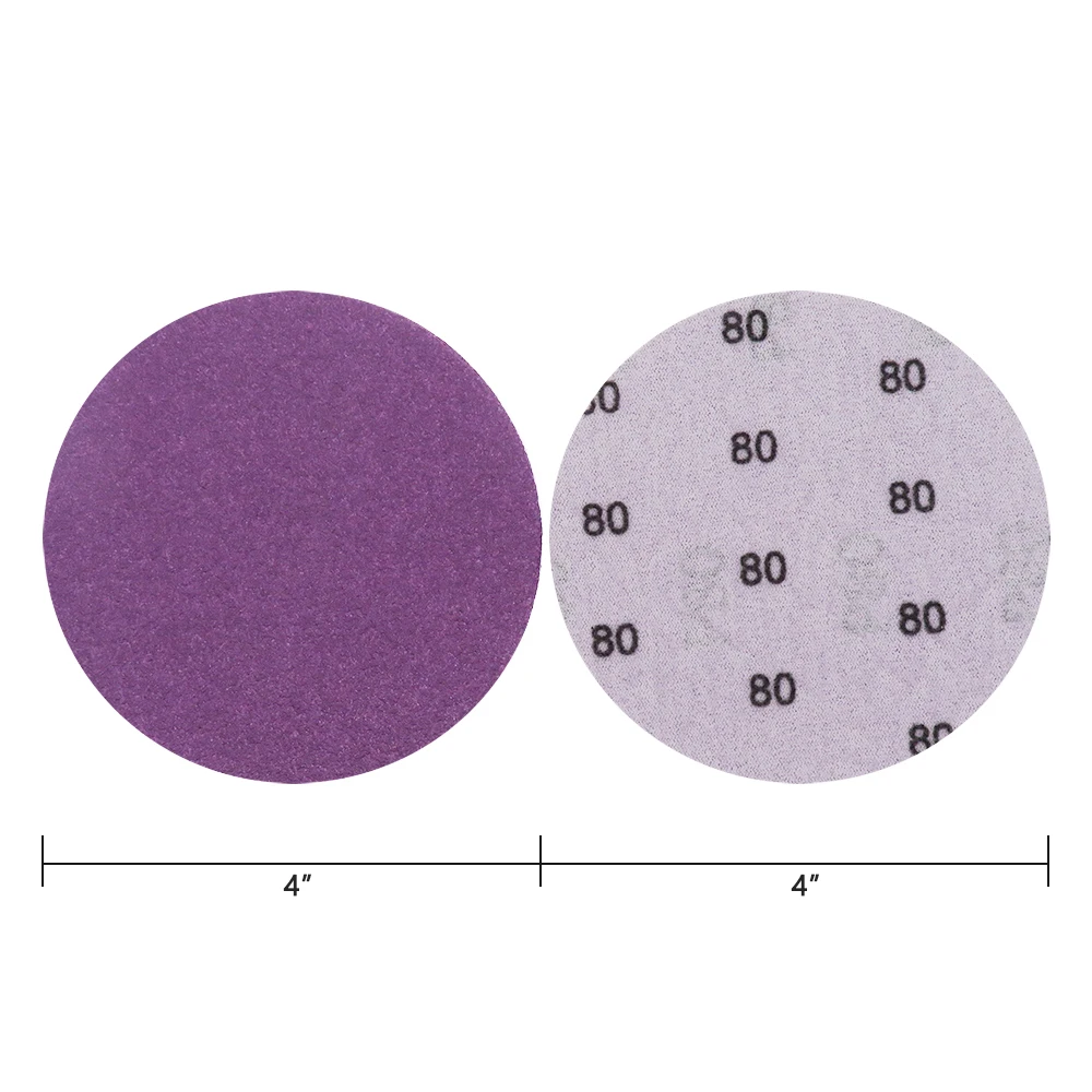 4 Inch Purple Sandpaper 20Pcs Sanding Discs Hook & Loop Suitable for Polishing and Clearing for Automotive Metal Wood Furniture
