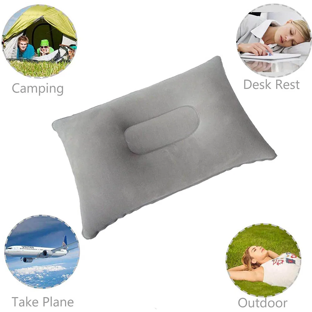 Inflatable Travel Pillow Portable Air Pillow for Camping Hiking Home Office Napping Sleeping Neck Waist Lumbar Support inflatable pillow camping pillow