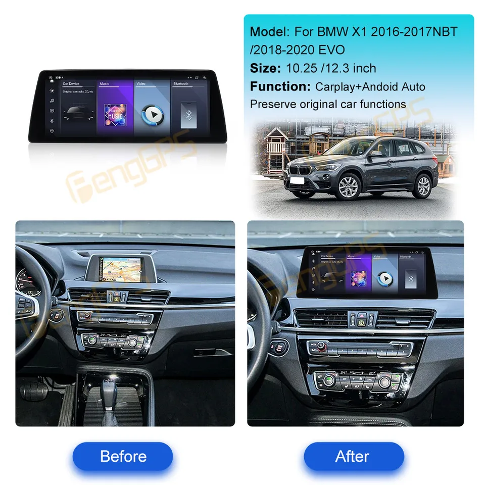 Linux Carplay Car Radio For BMW X1 2016-2020 NBT EVO Multimedia