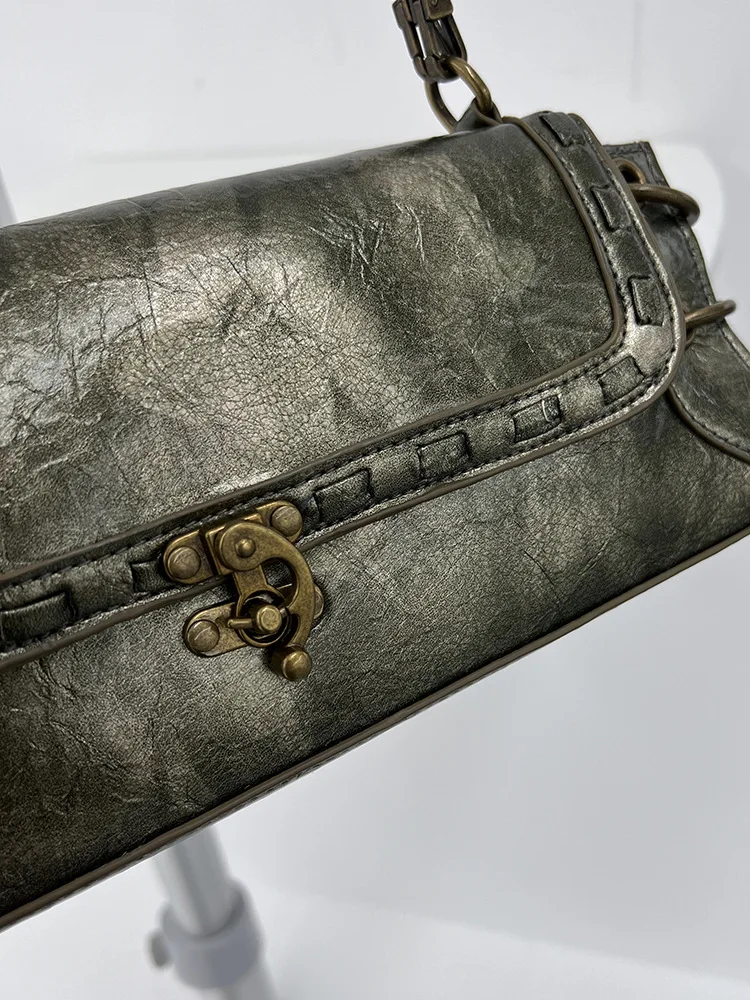 y2k vintage grunge leather handbag グランジ DHgate.com:Vintage Grunge Leather Shoulder Bag with Pockets