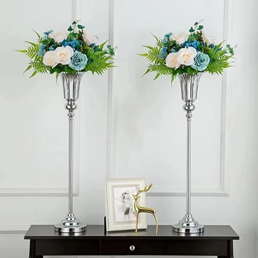 Close-up of flower arrangement and Golden Flower Vase