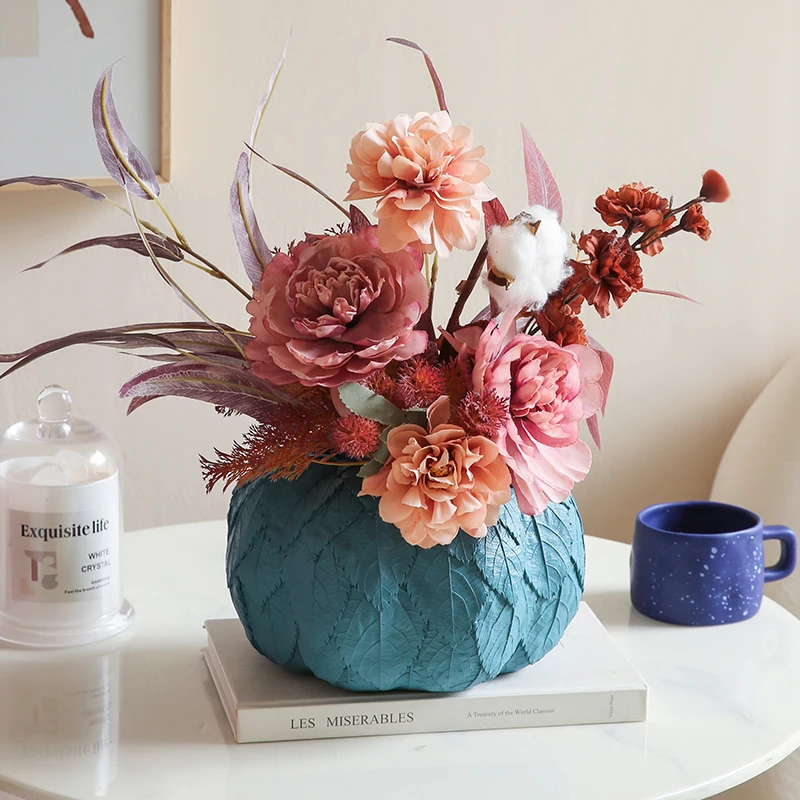 

Креативное украшение Sunchamo ваза-тыква, Цветочная композиция для гостиной, искусственные цветы, высушенные цветы, декоративные вазы