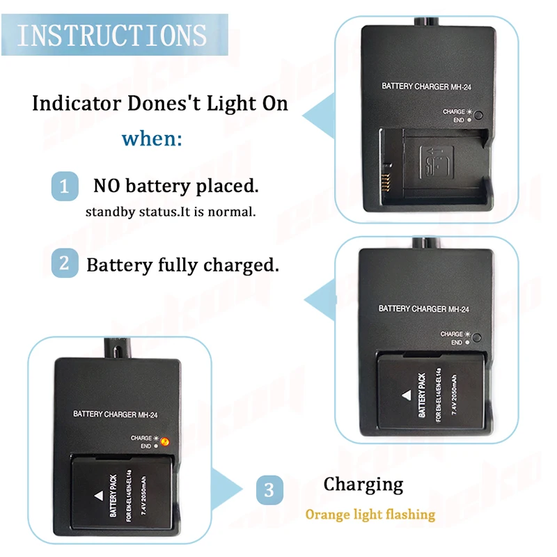 MH-24 Charger For Nikon EN-EL14 EN-EL14a Battery P7000 P7100 D3100
