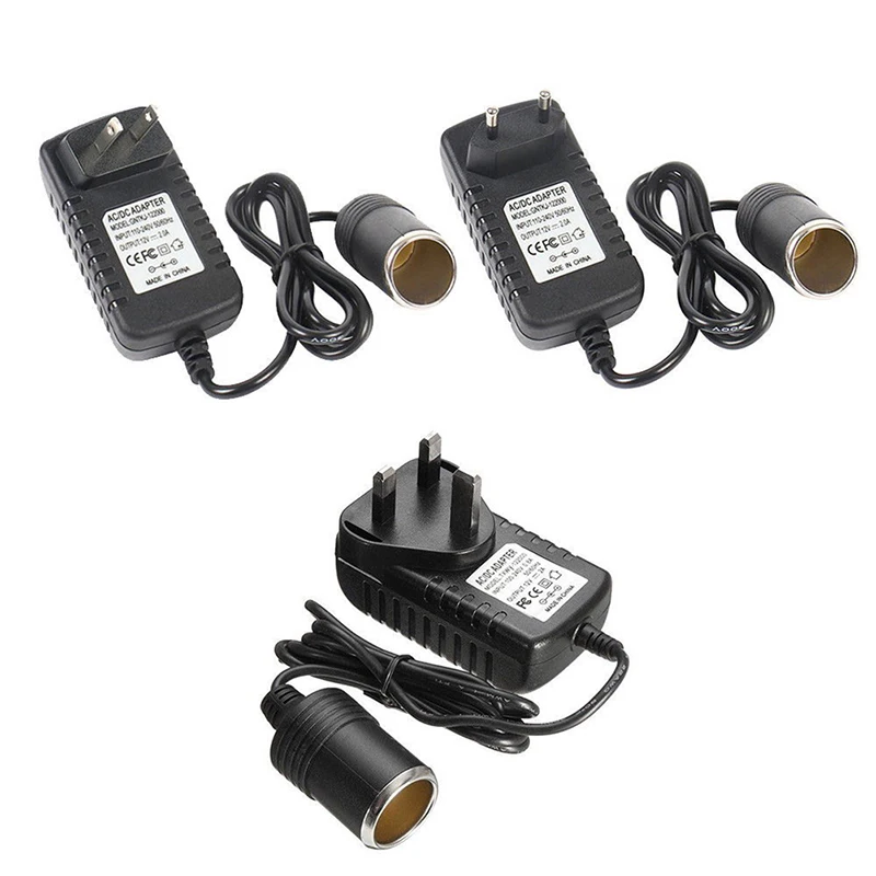 Cigarette Lighter Adapter 1Pc Universal 220V to 12V 50hz Portable Car Cigarette Lighter Socket Adapter Converter Parts US/EU/UK
