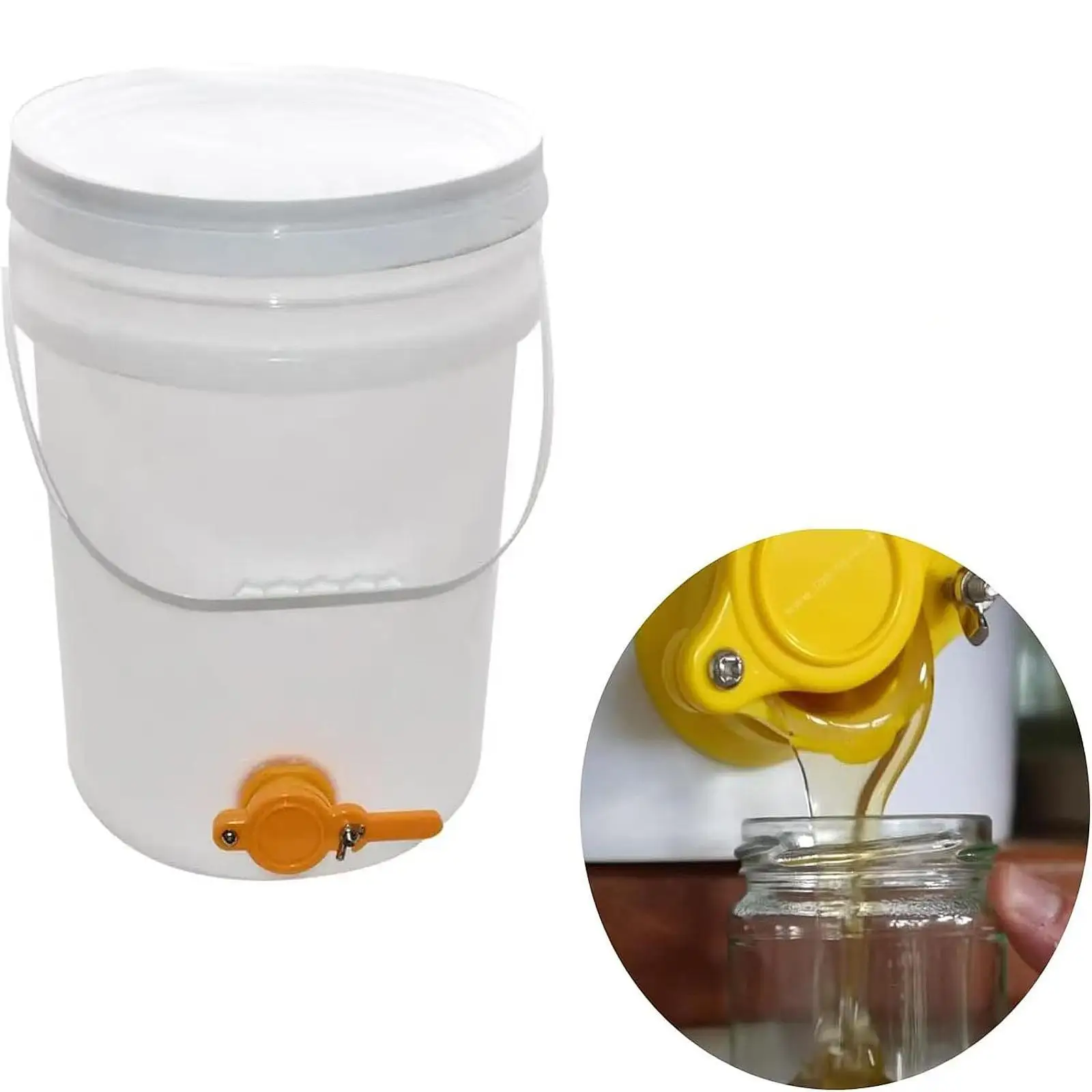 Large Capacity Plastic Honey Bucket 5 Gallon Honey Bottling Bucket for Home Beekeeping Extractor Equipment