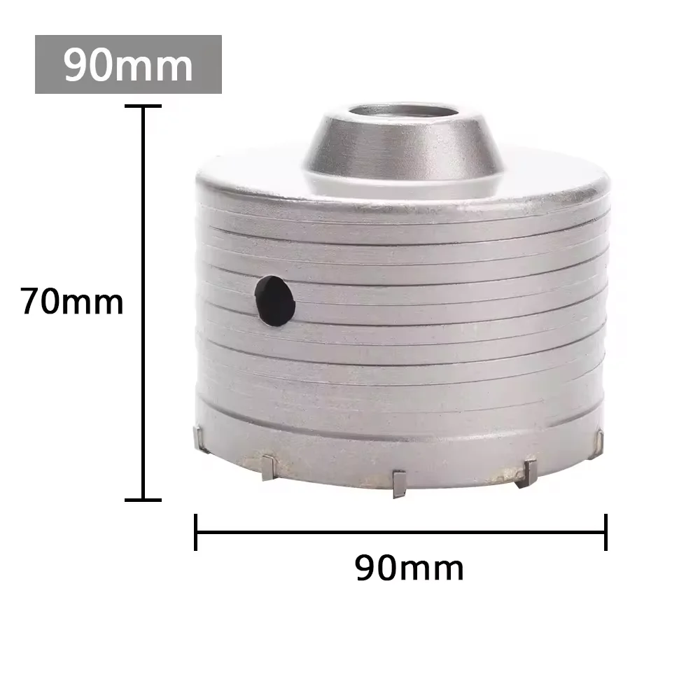 Premium 30-150mm Concrete Wall Hole Saw with Round Shaft for SDS Plus Hammer Drills