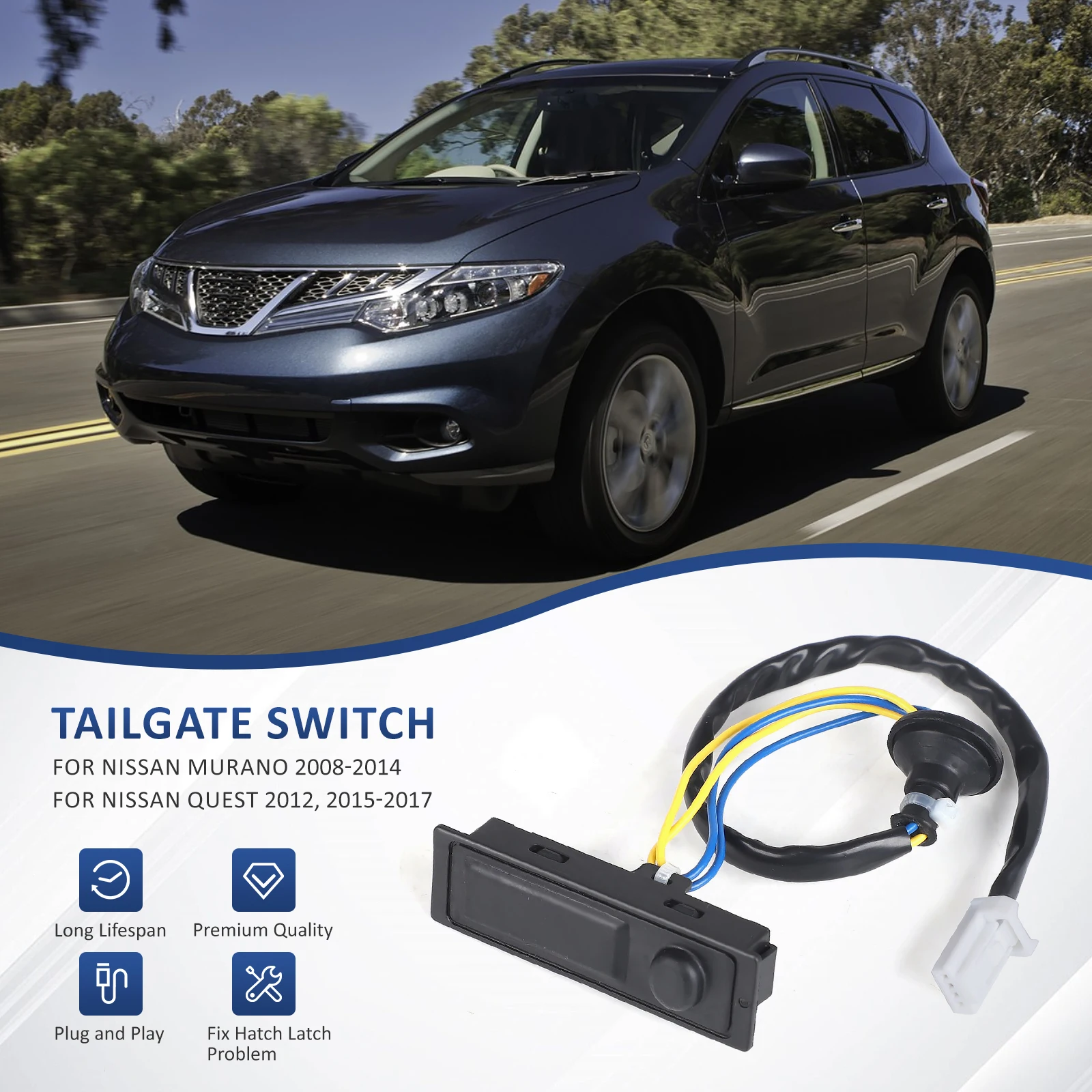 EXTÉRIEUR HAYON INTERRUPTEUR Sortie Couvercle Verrou Serrure Coffre GD 12-17 EUR 12,92 - FR