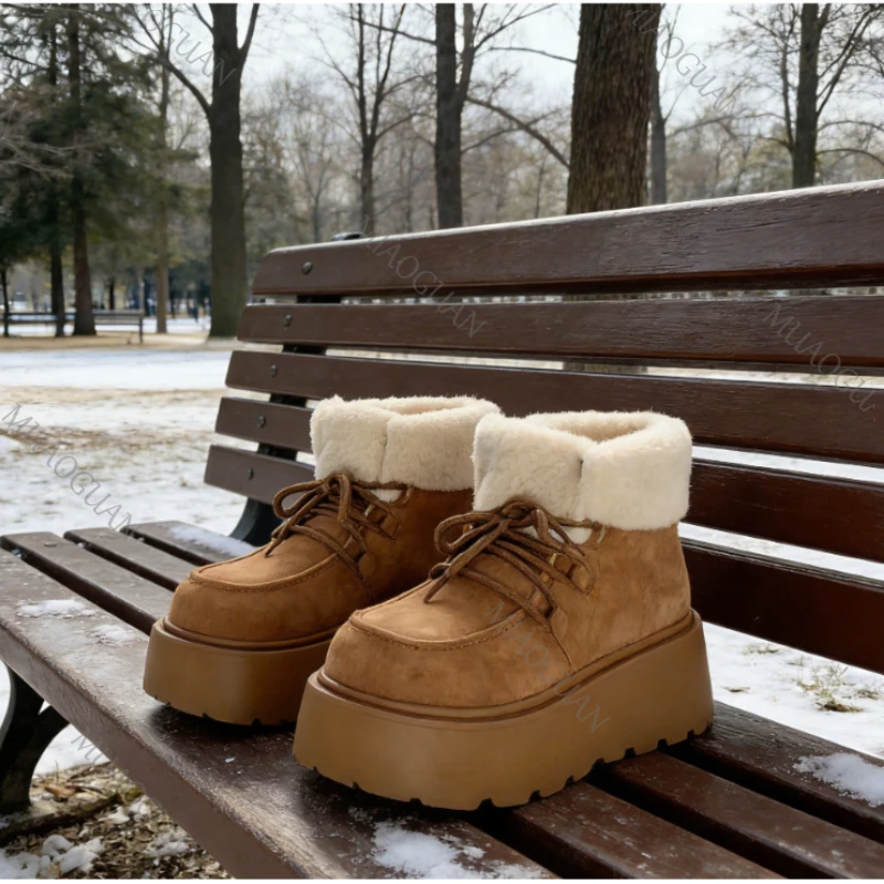 Women's Platform Snow Boots With Non-slip Sole For Winter_voghion.com