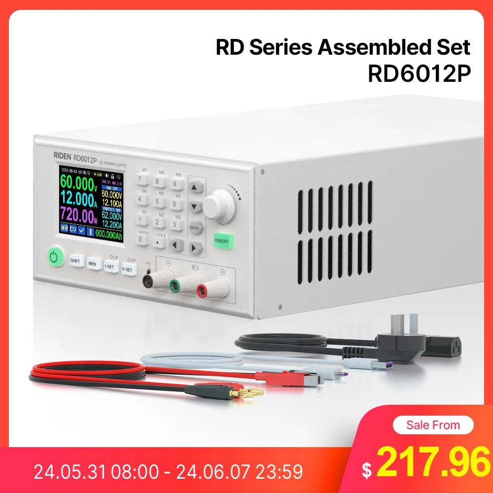 RD RD6012P 5 digit USB Assembled Set AC to DC Laptop Mobile Phone Repair Bench Regulated Power Supply Adjustable 60V 12A 720W