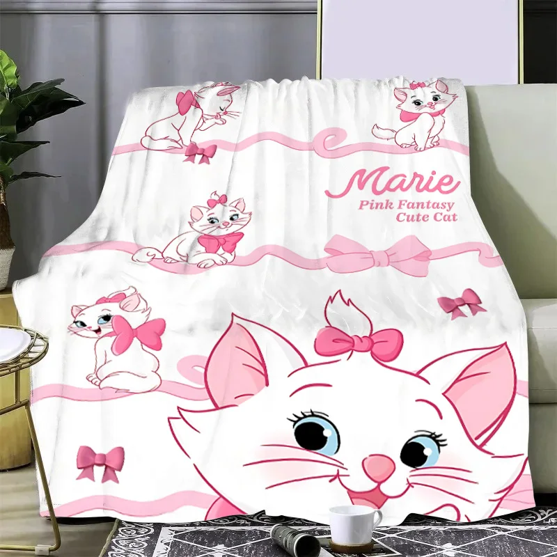 Cute Cartoon Disneys Marie Cat Printed Picnic Blankets Warm Blanket Soft and Comfortable Blanket Home Travel Birthday Gift 5