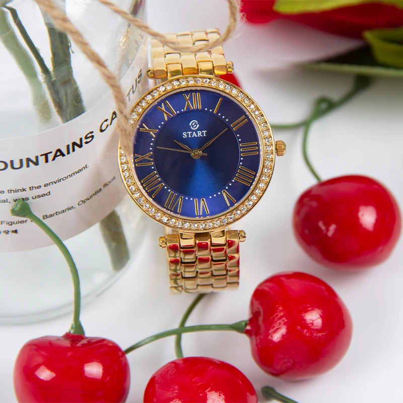 【START】Fashion Women's Watch Quartz Watch Exquisite Roman Alphabet Dial Metal Women's Watch Various Colors