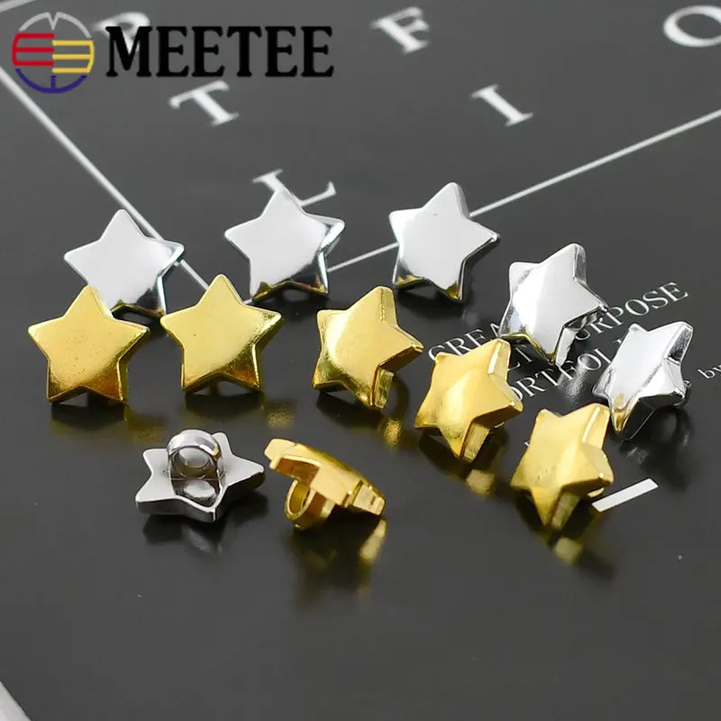 Metal button with star size 24 - 15mm - 50pcs