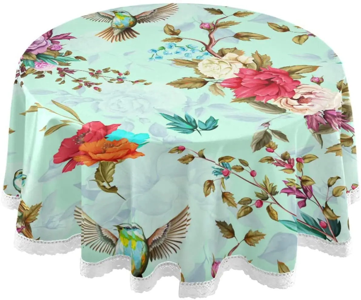 

Круглая скатерть с цветами Колибри, кружевная скатерть для макраме, скатерть для кухни, столовой, настольное украшение для дома