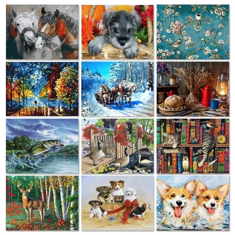 

GATYZTORY Frame Diy Picture Painting By Numbers Cat Animals Diy Kits Acrylic Canvas Paintings By Numbers For Adults Home Wall De