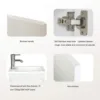16" Small Bathroom Vanity Sink Combo, Painted Wall Mounted Floating Cabinet W/Resin Basin Sink Top, Chrome Water Save Faucet ﻿ 5