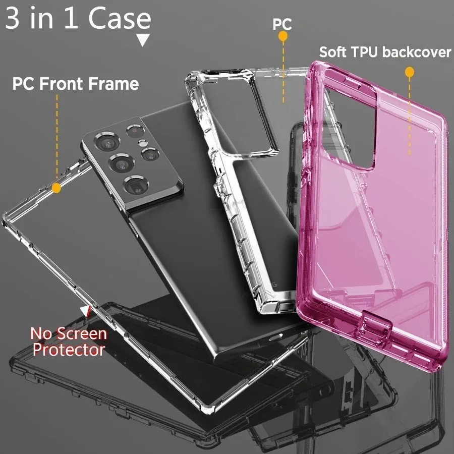 Durable 3-IN-1 PC+TPU Bumper Shockproof Phone Case