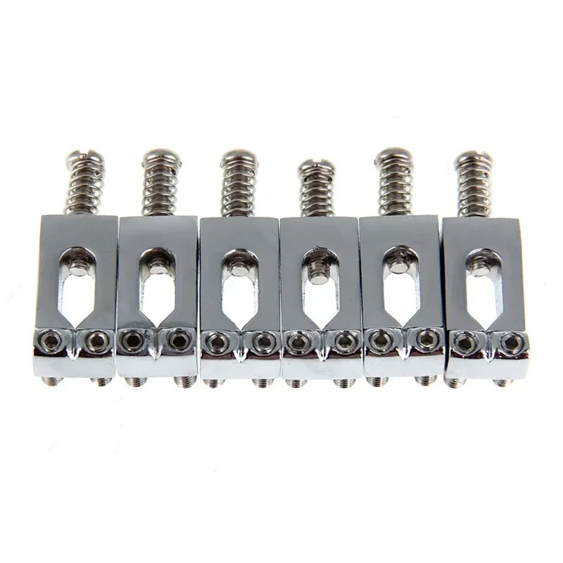 Description Picture 5 of item6PCS Flat Strings Bridge Saddle Tremolo Trem Bridge for Stringed Instruments Electric Guitar Accessories