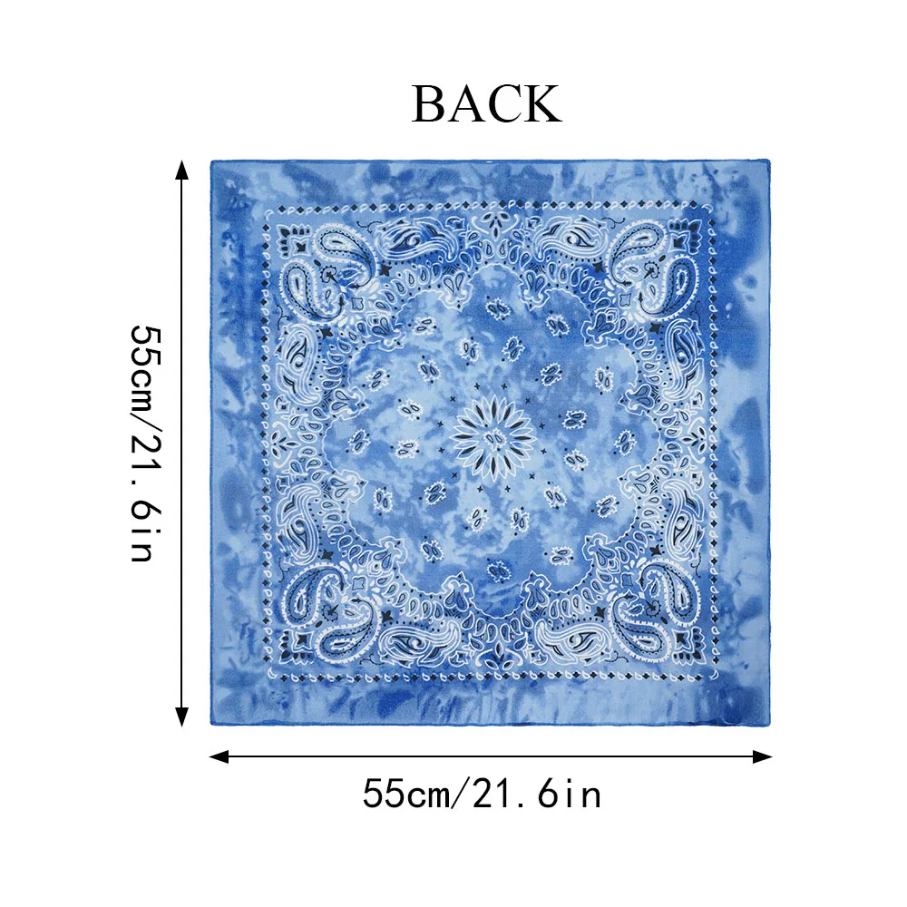 Blue Gradient Paisley Print Bandana Unisex Sport Headwear Polyester Multi-Purpose Face Cover for Gym Hiking Biking Pet Neckwear
