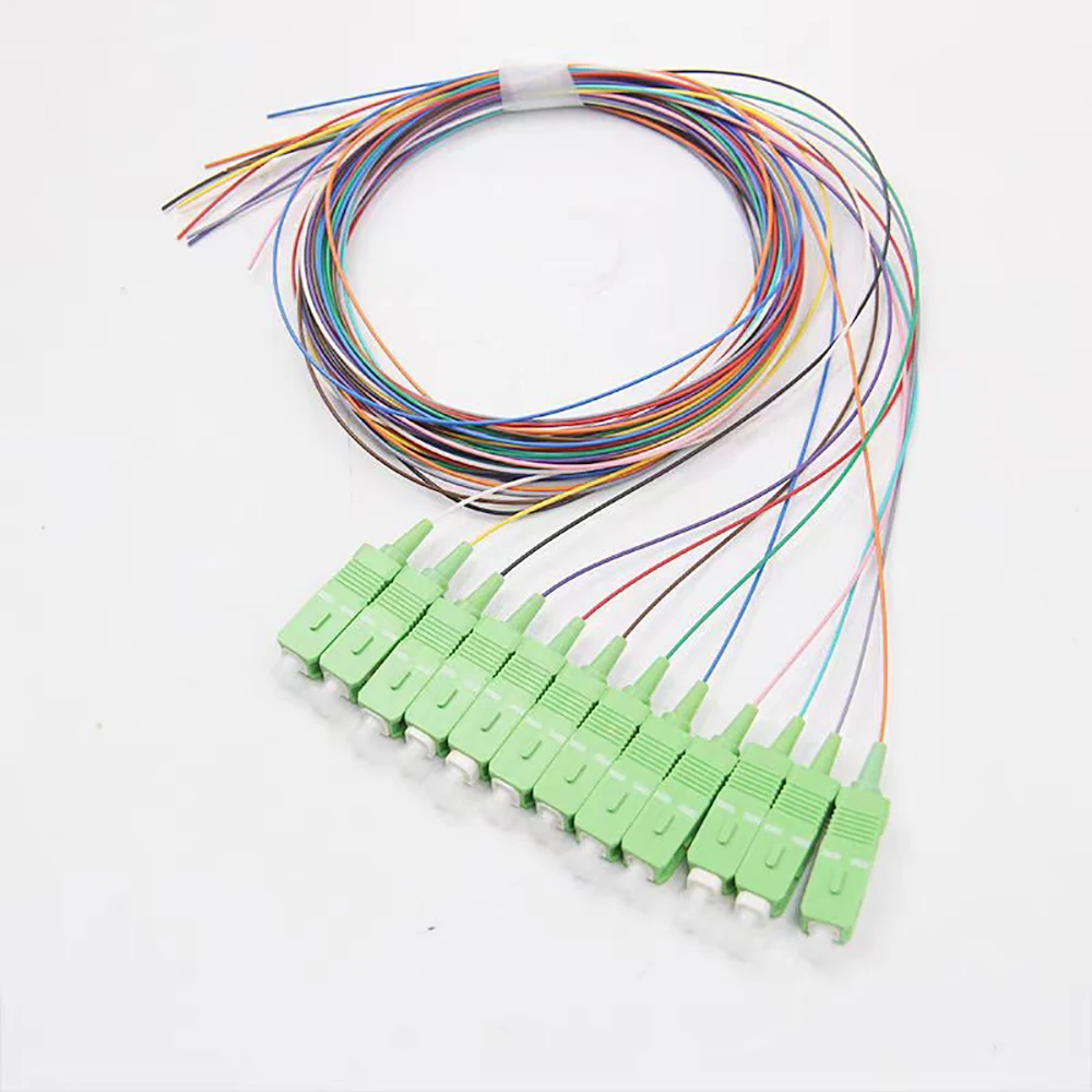 Fiber Optical Colorful Pigtail SC/APC 12 Colors 0.9mm Single Mode Fiber Pigtail 1.5M 12 Cores fiber optical pigtail