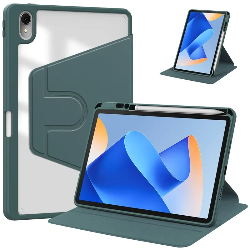 Luxurious 360° Rotating Flip Leather Tablet Case with Acrylic Shockproof Protection