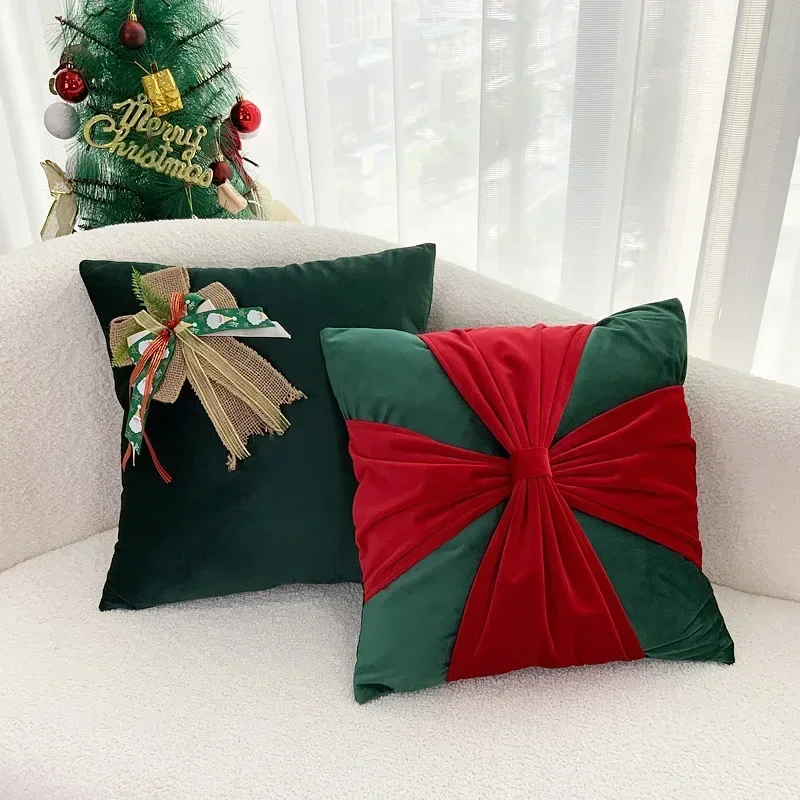 Weihnachtskissenbezüge 45x45cm Set - 2er Pack Winter Deko Für Wohnzimmer