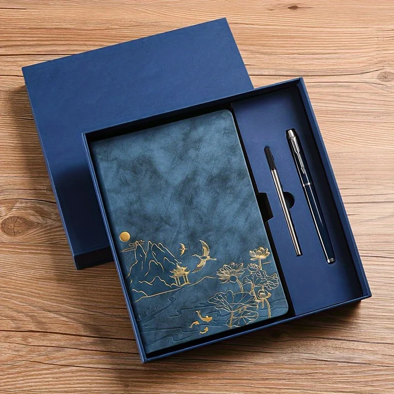 Luxurious A5 Color-Changing Notebook Gift Set with Skin-Feel PU Cover