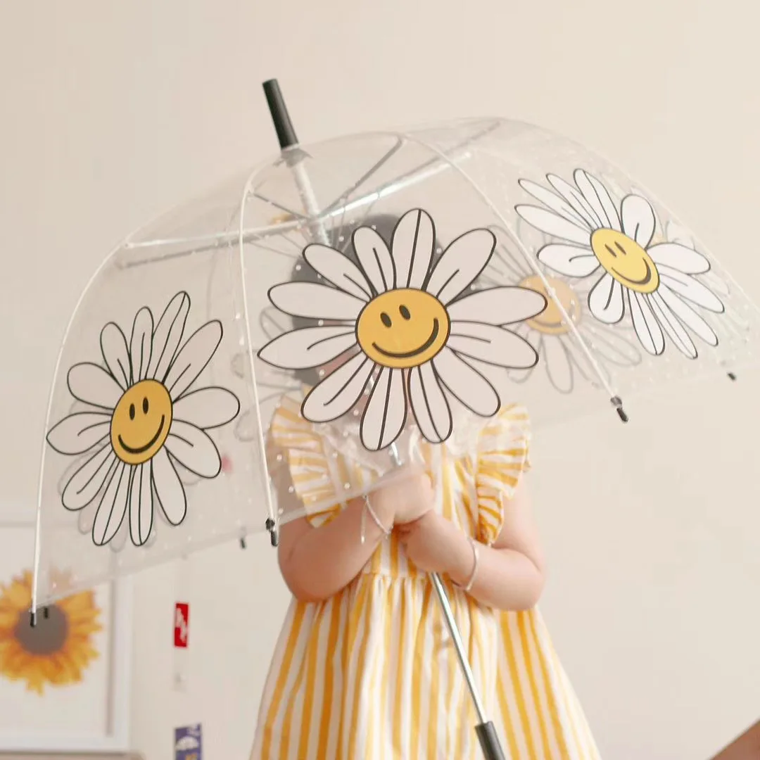 Adorable Alpaca Kids' Transparent Umbrella For Sunny Days