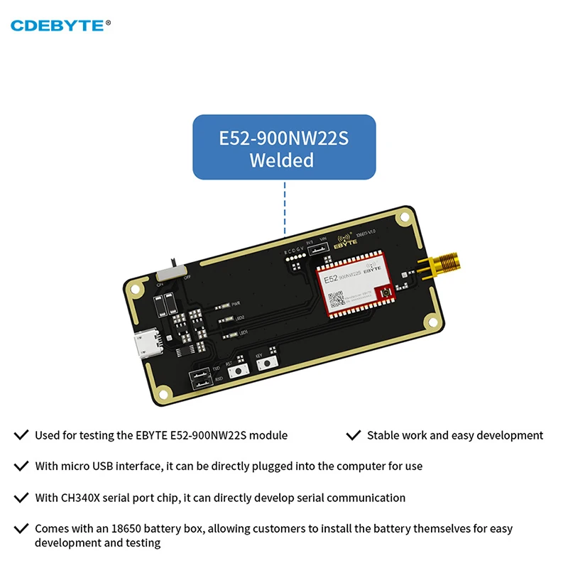 EBYTE 868 MHz 915 MHz Testboard-Kit für E77-900M22S EBYTE 868 MHz 915 MHz Testboard-Kit für E77-900M22S