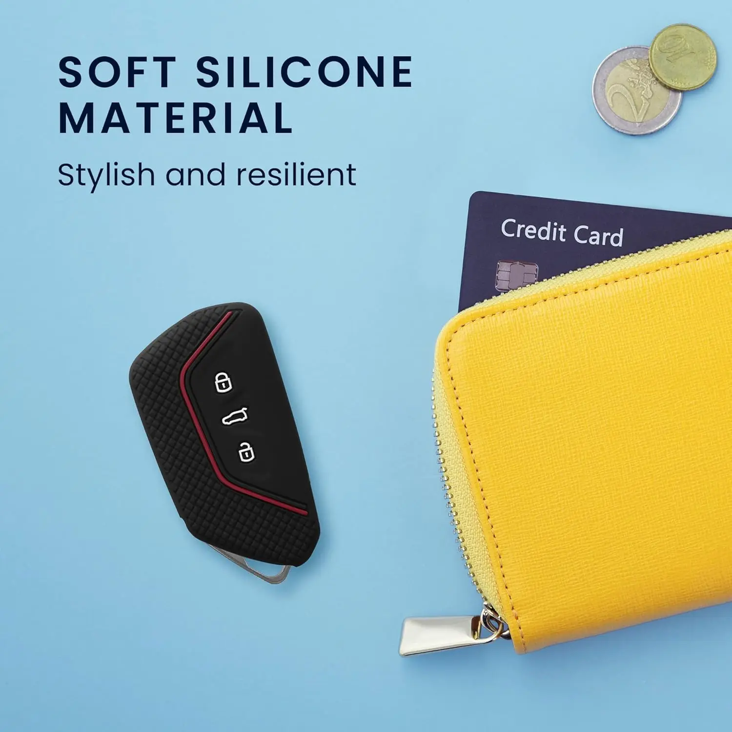 Silicone Car Key Fob Holder and Decorative Cover Trim