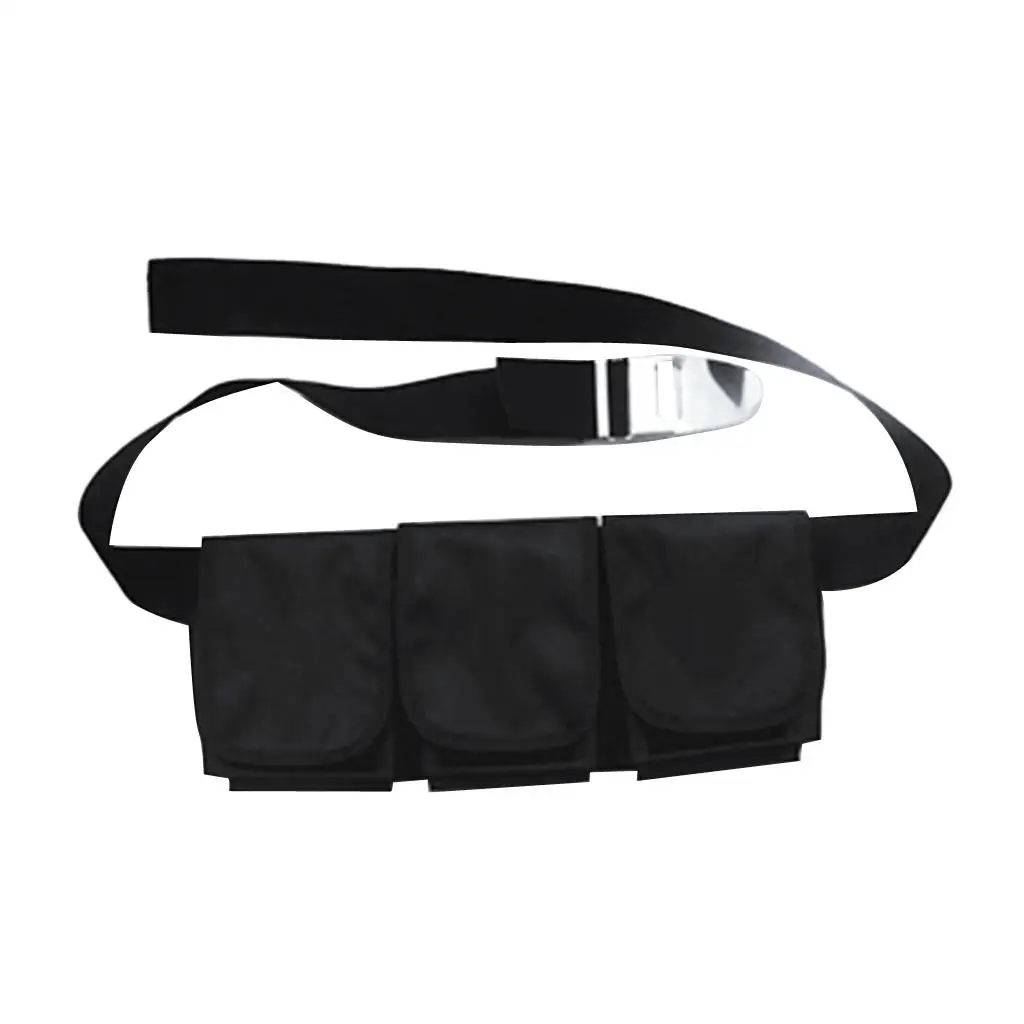 Adjustable Scuba Diving Dive Snorkeling 3/4/5 Pouch Bag Weight Belt Webbing