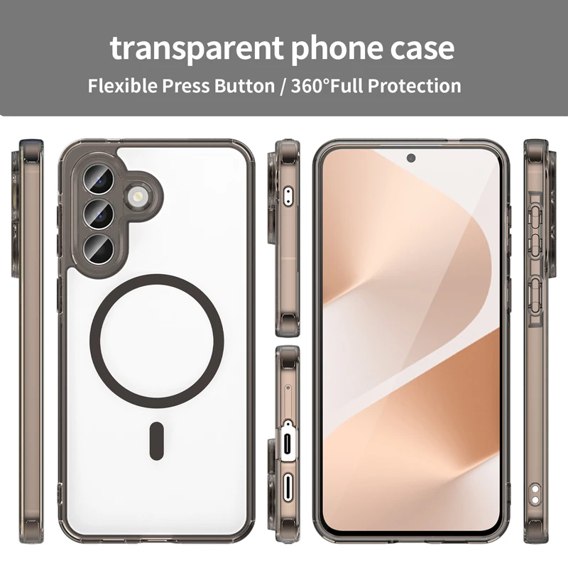 Magnetic Transparent Ultra-Thin Anti-Fingerprint Bumper Cover Case