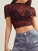 Mikayla Heart Shaped Mesh Top 5
