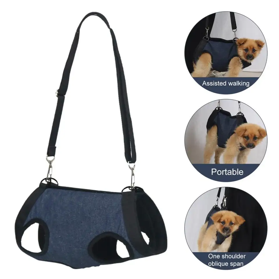 Imbracatura Supporto Per Cani Anziani - Sling 2-in-1 Per Zampe Posteriori E Sollevamento (Nero, Medio) - Foto 5
