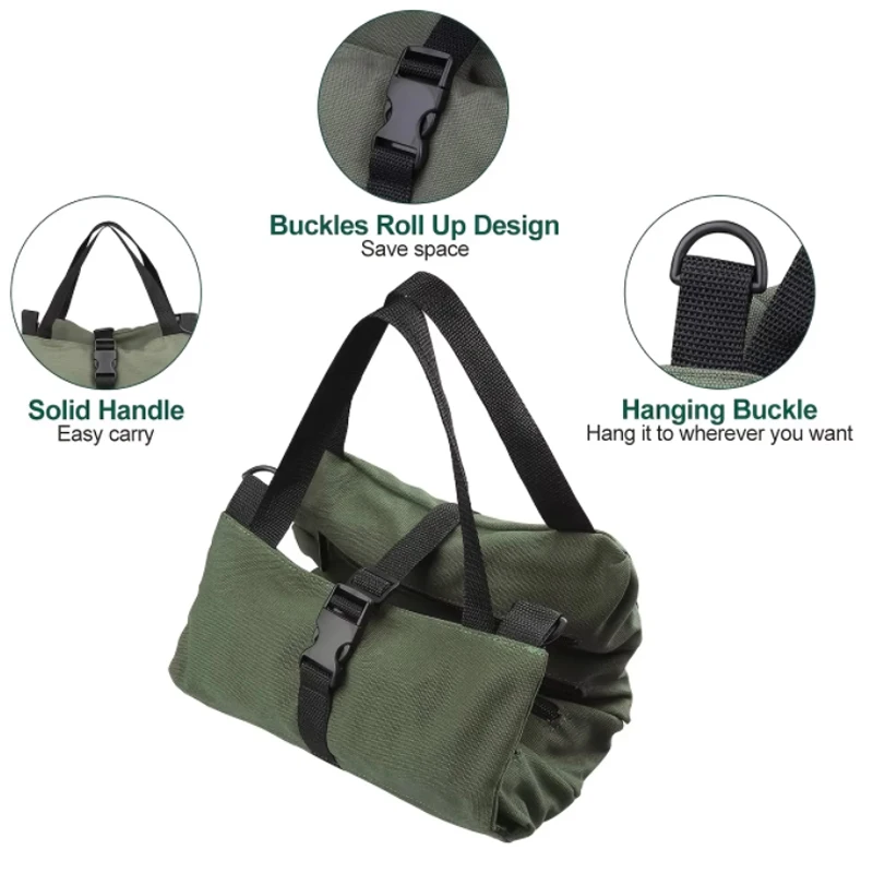 Tool Bag Multi-Purpose Roll Up Wrench Roll Canvas Tool Organizer Bucket Car First Aid Kit Wrap Roll Storage Case
