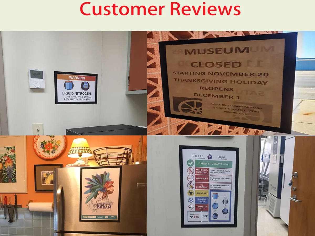 Description Picture 2 of item5Pack Magnetic Signs Holder Picture Frame Wall Photocard Holder Display for Home Window Office Advertise Fridge,A3/A4/A6/30x30cm