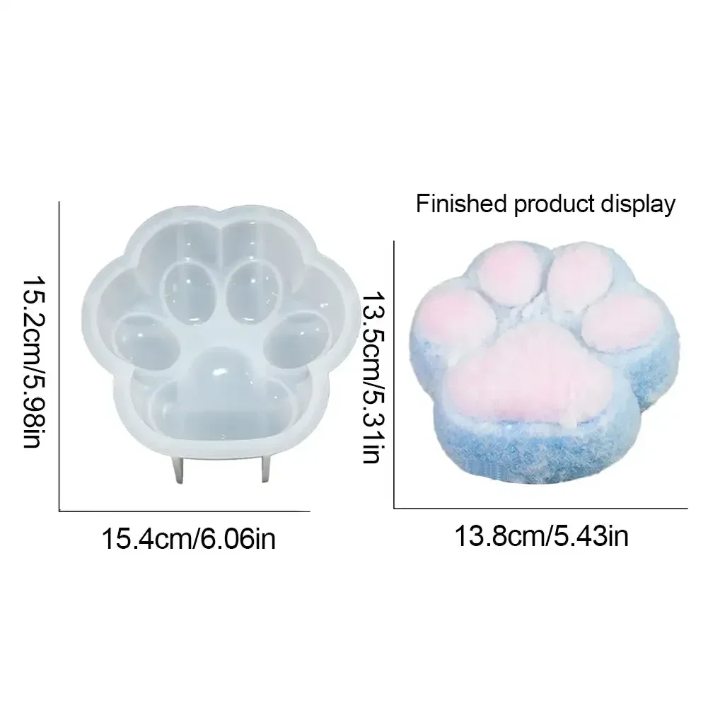 10/13.5cm Cat Paw Candle Mold Scented Silicone Mould DIY Handmade Candle Material Cake Soap Resin Mold Candle Making Supplie