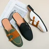 Suede Leather Shoes Men's Casual Luxury Brand Handmade Muller Loafers Men Slip-On Flats Driving Dress Shoes Half Slippers 38-48 1