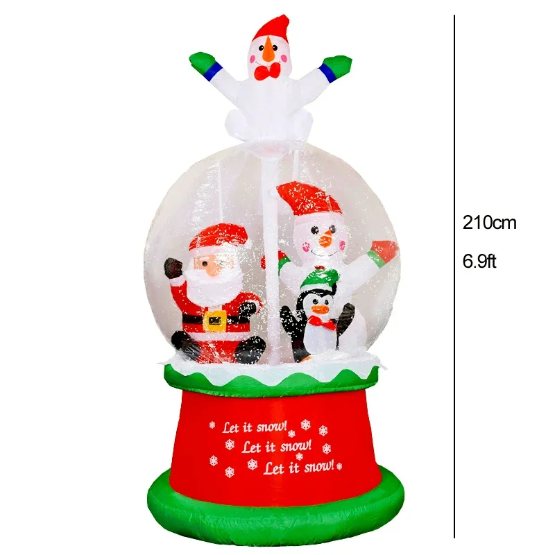 Inflatable Snowball Christmas Decoration for Home Garden Santa Snow Globe Led Light Inflatable Toys New Year Party Outdoor Decor 6