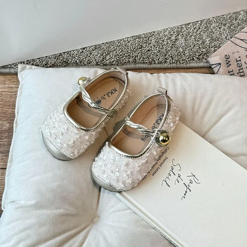Children Mary Jane Leather Princess Shoes for Girls 2024 Spring New Soft Sole Party Sweet Shallow Mouth Cute French Single Shoes 3