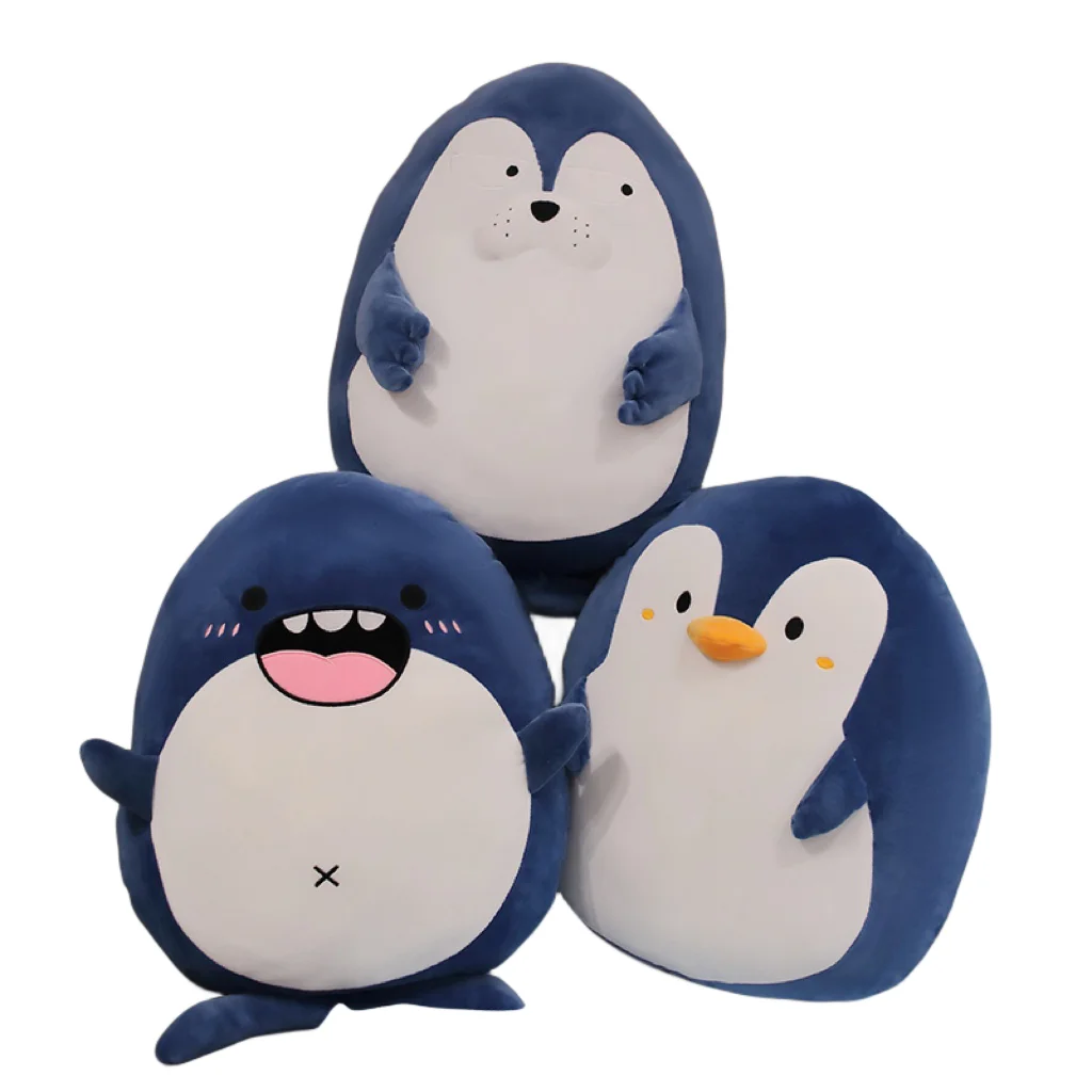 

Lovely Creative Penguin Seal Shark Throw Pillow Blanket Cushion Plush Toy Comfortable Sofa Decoration Girls Kids Birthday Gifts