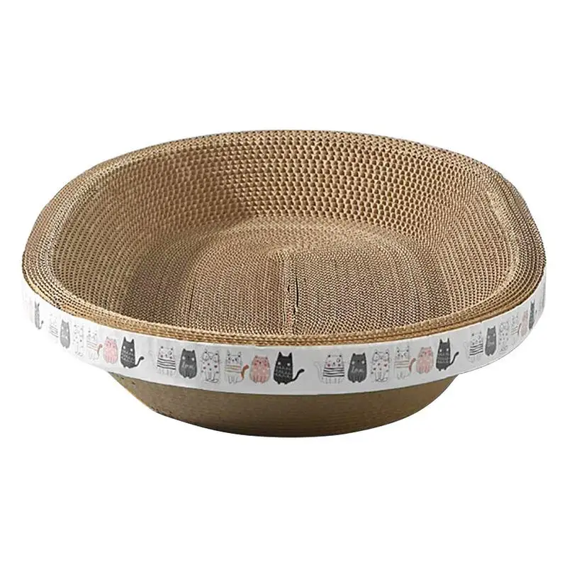Oval-shaped Cat Scratcher corrugated paper Cat Scratcher Cardboard Posts Cats Grinding Claw Toys  Cat Bed Nest Cat Accessories
