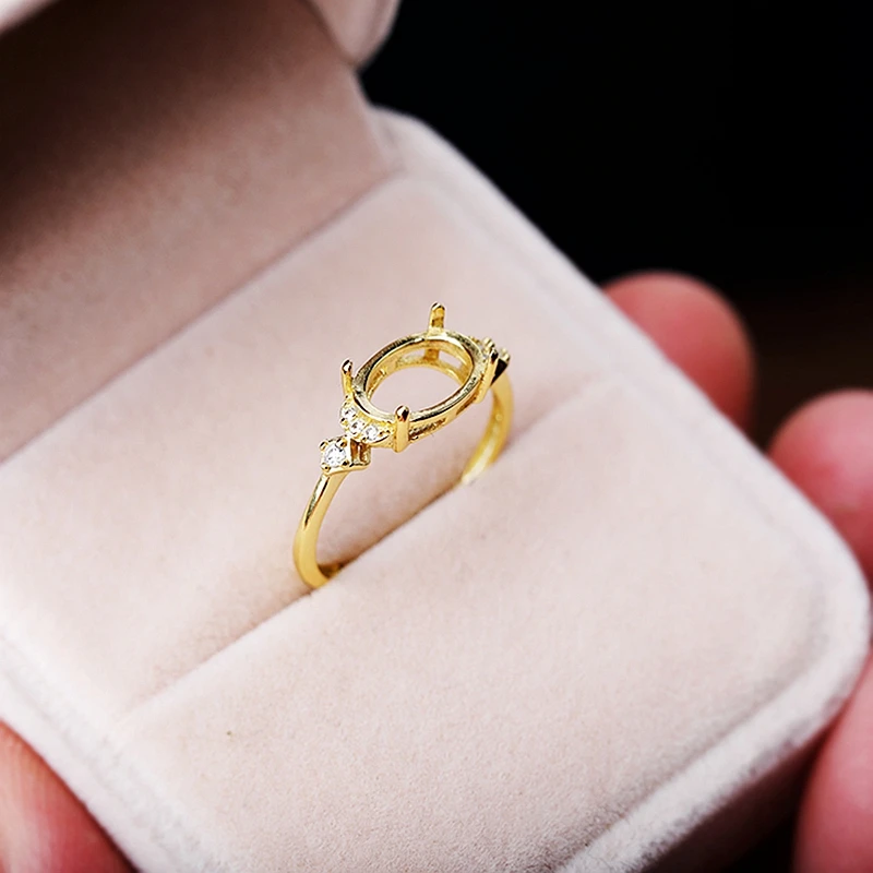 

Женское Обручальное кольцо с овальным кабошоном 6x9 мм 7x10 мм