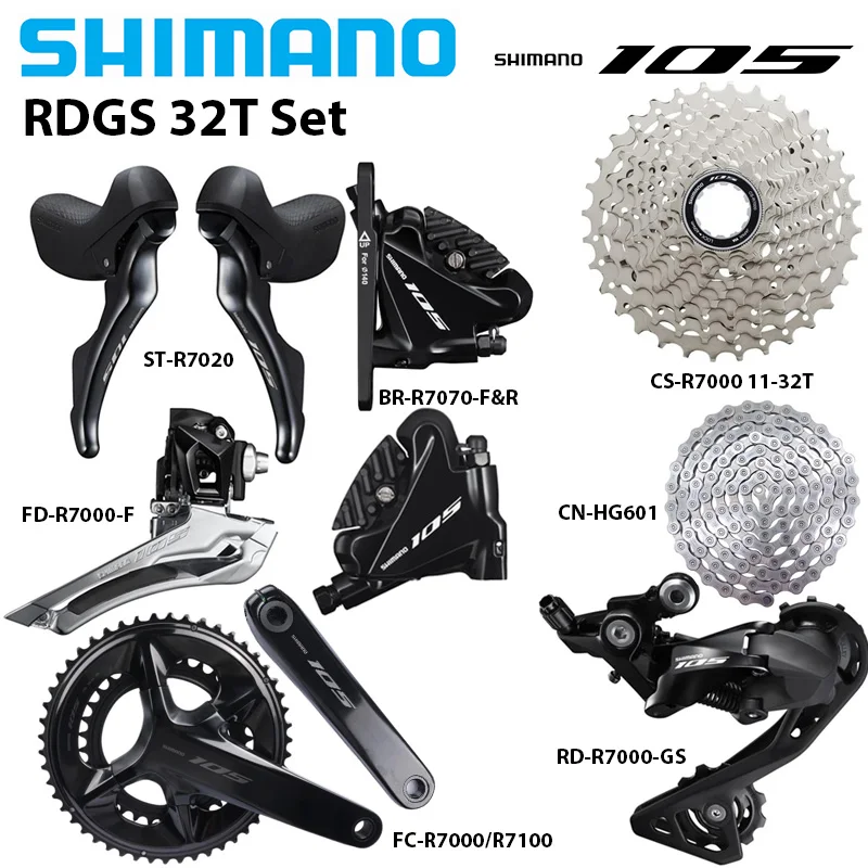 Shimano 105 R-7000 3点セット Shimano-ロードバイク用ギアセット,105,r7020,2x11スピード,油圧
