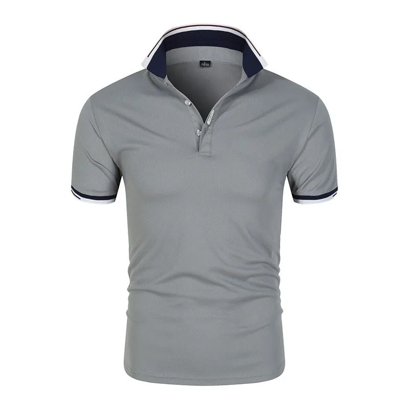 

2023 Summer T Shirts for Men Short Sleeve Tops Letter Printing Button Striped Polo Tees Fashion Pullover Tops Golf Polo Shirts