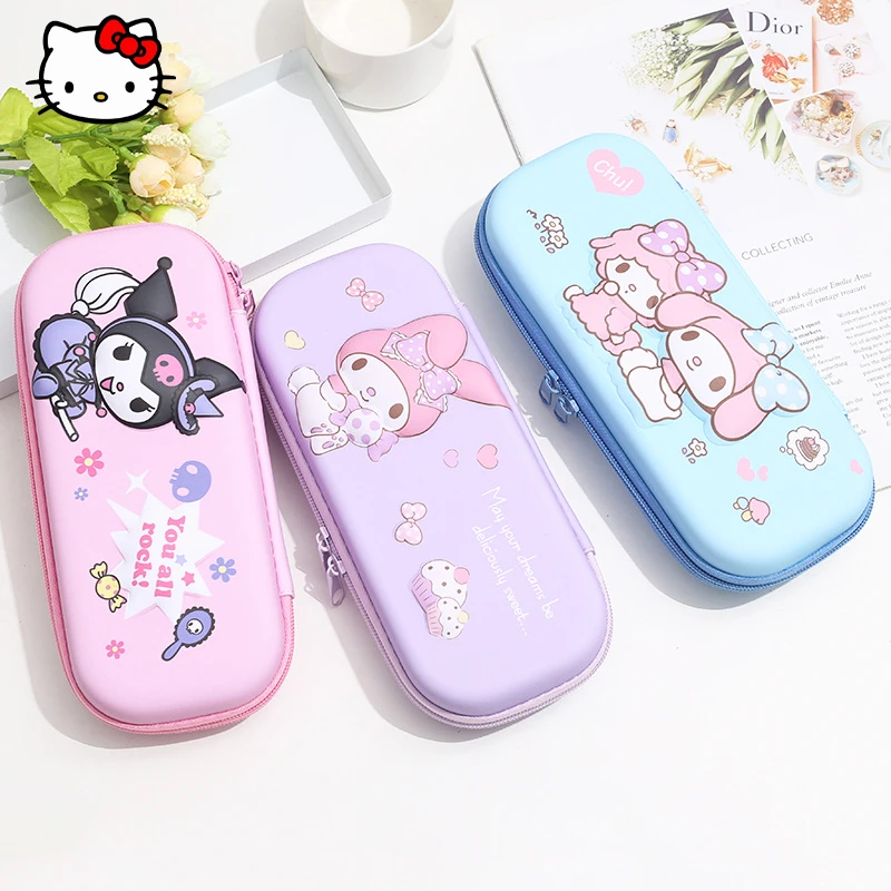 

Kawaii Sanrio MyMelody Kuromi Pencil Case Cute Cartoon Large Capacity Student Pencil Case Student Learning Stationery Pencil Box