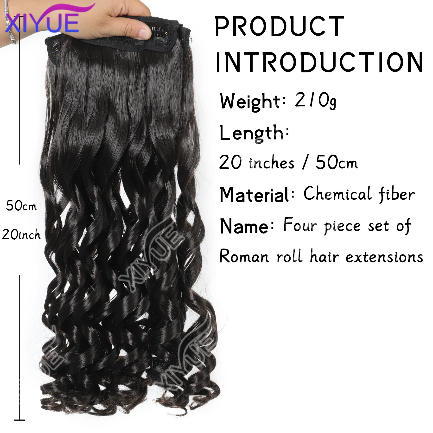 DIFEI synthetic 4 pieces/set Roman roll clip from natural curly female hair accessories thickened wig piece princess roll byDIFE