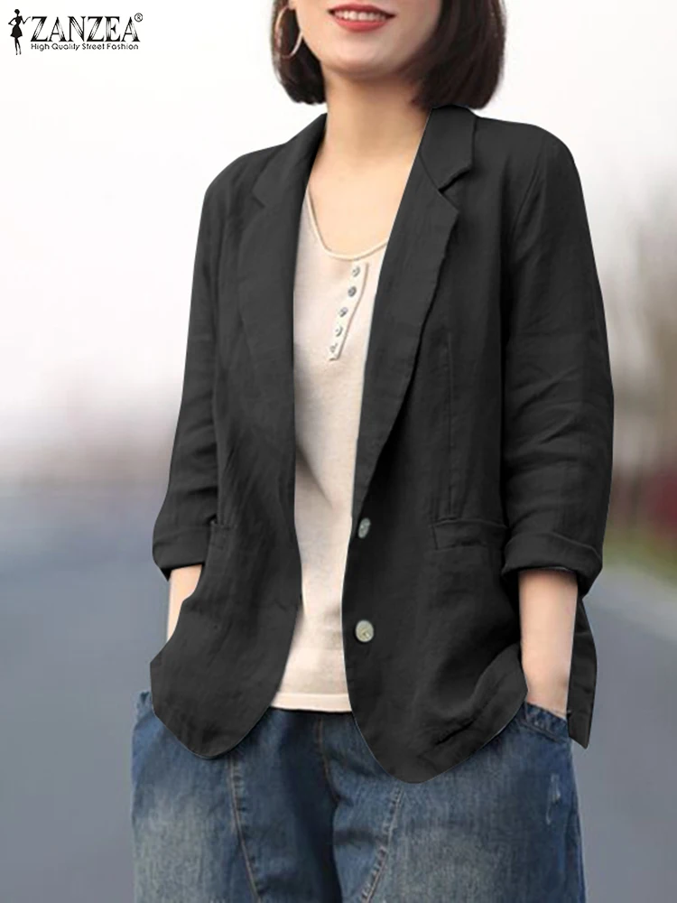 Camicia Donna A Maniche Lunghe In Cotone E Lino - Colore Unito, Vestibilità Comoda, Taglie S-5XL, Perfetta Per Spiaggia E Tempo Libero - 3