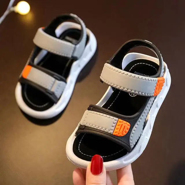 School Students Soft Bottom Beach Boys' Sandals Summer New Home Children's Sandals  Style Imitation Leather Casual Primary