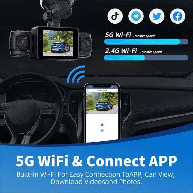 1080P UHD Car DVR Dash Cam Night Vision & Loop Recording WIFI Video Recorder Rear View Camera Support Vehicle Remote Control